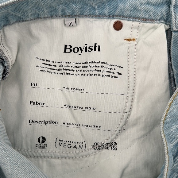 Boyish The Tommy Light Wash Denim Jeans Size 31 New With Tags - Picture 10 of 16